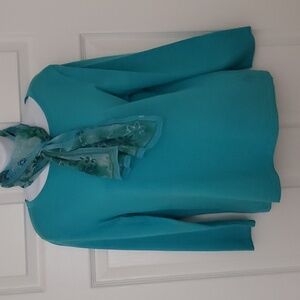 Pendleton Aqua Spring Sweater and Scarf